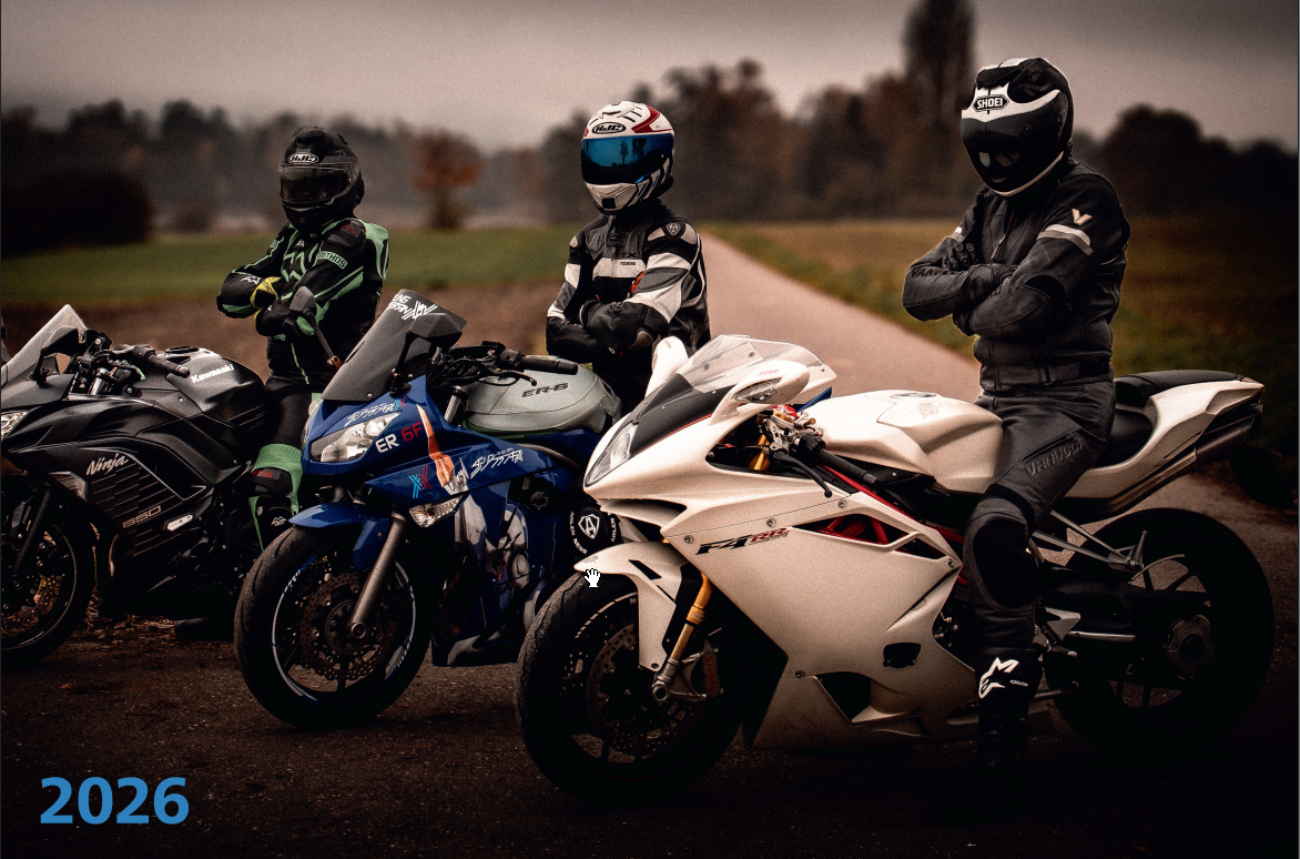 Motorrad-Kalender 2026 – A3 Querformat